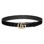 ダブルG スリムベルト ・ブラック レザー | GUCCI公式