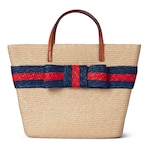 Children's straw tote bag with Web