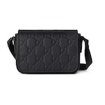 Rubber-effect mini messenger bag