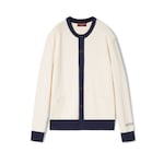 Cotton cardigan with intarsia