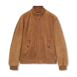 Embossed GG suede bomber jacket