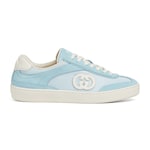 light blue suede