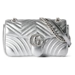 metallic silver leather