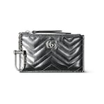 metallic dark grey leather