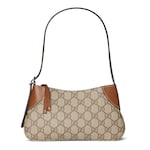 beige and dark brown fabric
