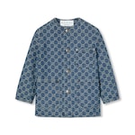 Chaqueta infantil de jacquard de denim con GG