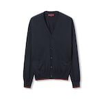 Wool knit cardigan with Web
