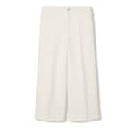 Pantalon en laine bouclée avec broderie