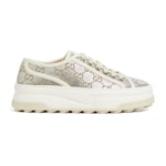 metallic-silberfarbener GG Canvas