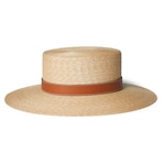 Woven straw boater hat