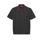 Polo in seta e cotone con dettaglio Web