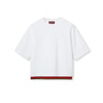 Cropped cotton jersey top with Web