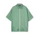 Relaxed fit GG satin zip shirt
