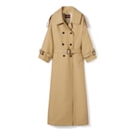 GG crêpe silk wool double-breasted coat in beige | GUCCI® US