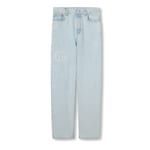 Lasered denim trousers