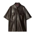 Embossed plongè leather shirt