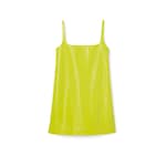 Shiny leather mini A-line dress