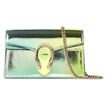 green and multicolor leather