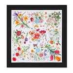 Pañuelo cuadrado sarga seda estampado Flora