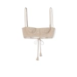 Top in twill di cotone con nastro sul davanti