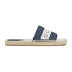 blue and white crochet raffia
