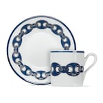 Taza y plato Gucci Marina, juego de dos