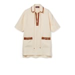 Linen canvas dress with Horsebit