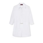 Cotton poplin shirt dress with Horsebit