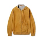 Suede zip sweatshirt with embossed logo
