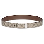 beige GG Supreme and brown leather