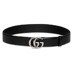 【美品】GUCCI グッチ　ダブルG ワイドベルト ブラック　ゴールド P55 美品】GUCCI グッチ ダブルG ワイドベルト ブラック ゴールド P55