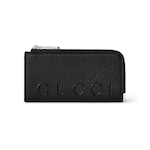 Zip card case with logo