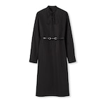 Cotton poplin dress with Horsebit belt