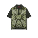 Polo imprimé en maille de soie et coton