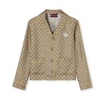 GG silk twill shirt with print