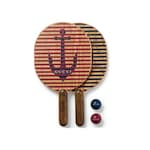 Wooden beach racket and ball set