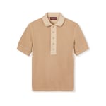 Polo in cotone a coste con ricamo