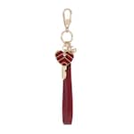Heart-shaped keychain with strap