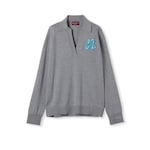 Extra fine wool polo top with patch