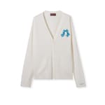 Extra fine wool cardigan with patch