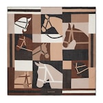 Cashmere shawl with equestrian motif