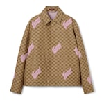 Embroidered canvas linen blend jacket