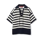 Polo de punto de algodón a rayas