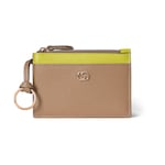 beige and bright green leather