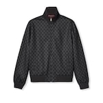 Printed technical jersey zip sweatshirt