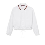 Cotton poplin shirt with drawstring