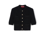 Stretch cotton knit cardigan