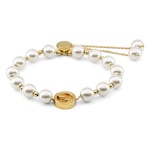 グッチ インターロッキング〕パール ブレスレット ・ライトゴールド