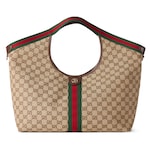 tessuto GG beige e marrone