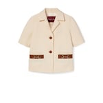 Linen canvas jacket with Horsebit